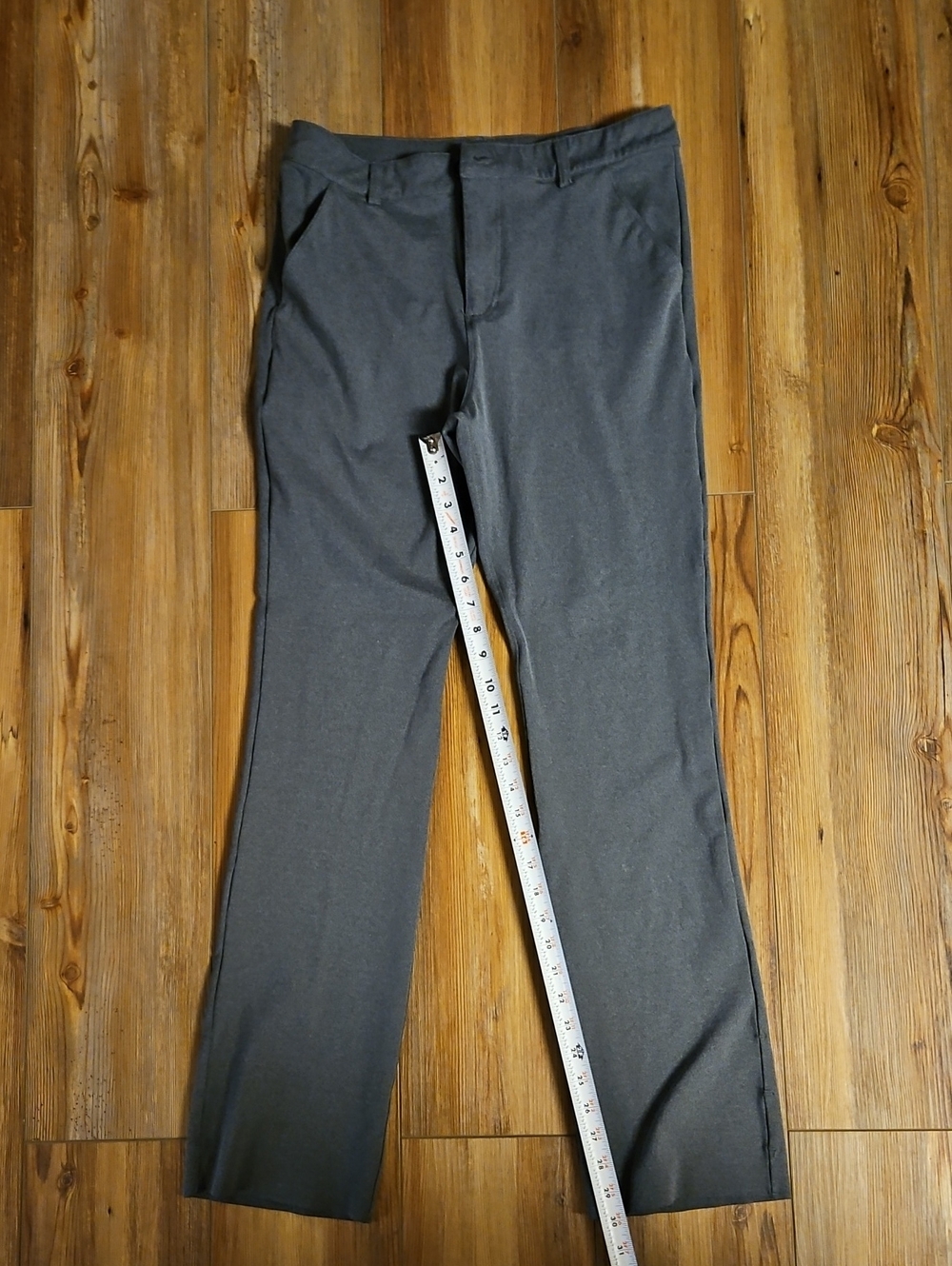 Womens Classic Straight-Leg Dress Pants — Charcoal Gray